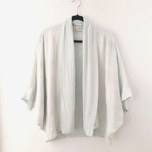 Anthropologie Mint Blue Quilted Dolman Kimono